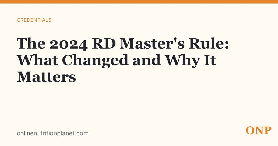 The 2024 RD Master's Rule: What Changed and Why It Matters