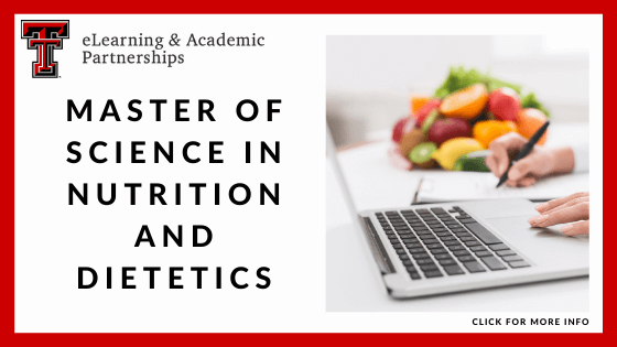 online nutrition masters programs - Texas Tech University - Master of Science in Nutritional Studies